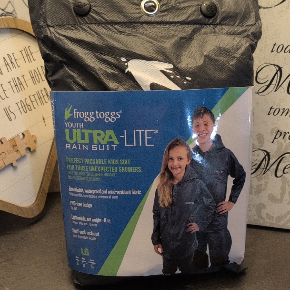 Youth Ultra-Lite Rain Suit - Black/Gray